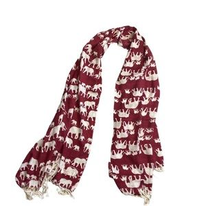 red scarf with white
